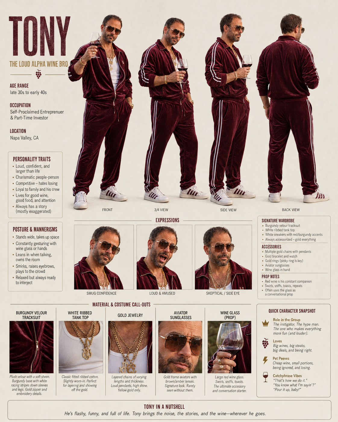 Tony character reference sheet